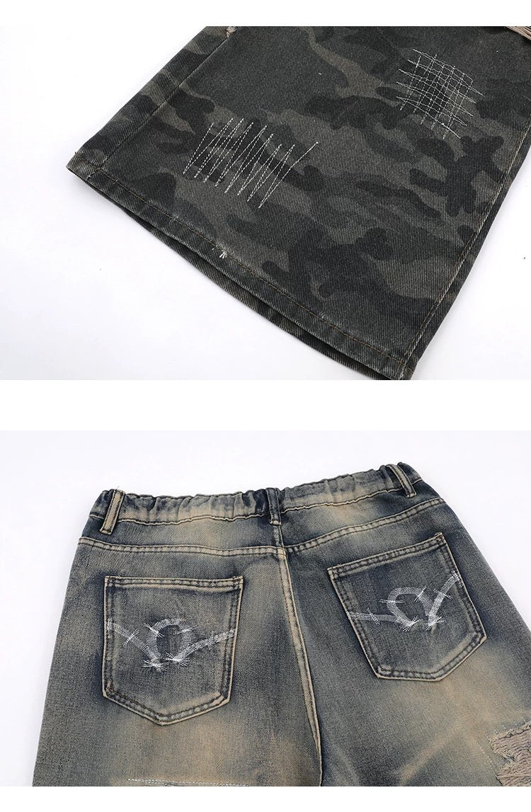 Rugged American Street Ripped Jeans