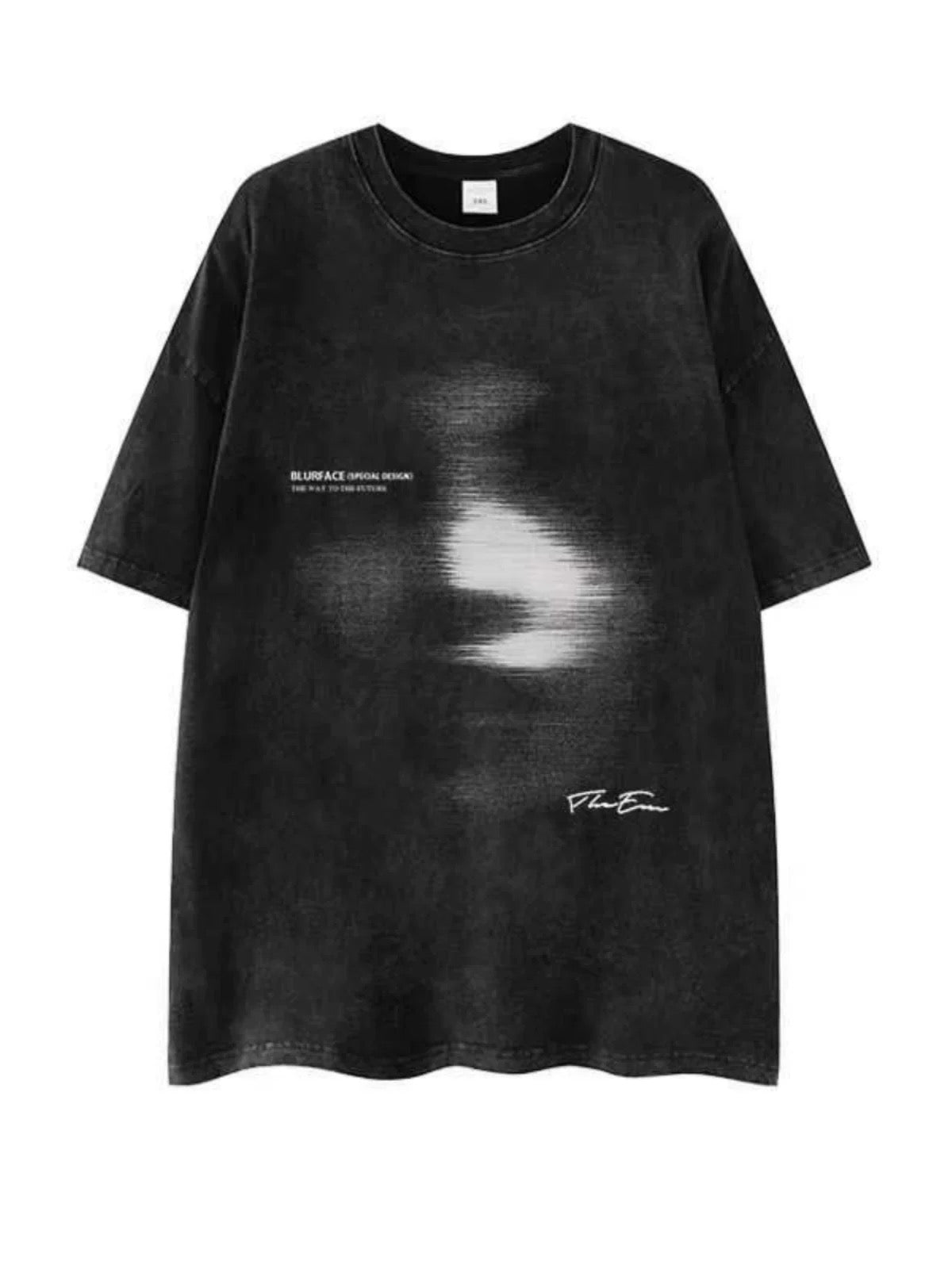 Oversized Distressed Abstract Graphic Streetwear Tee