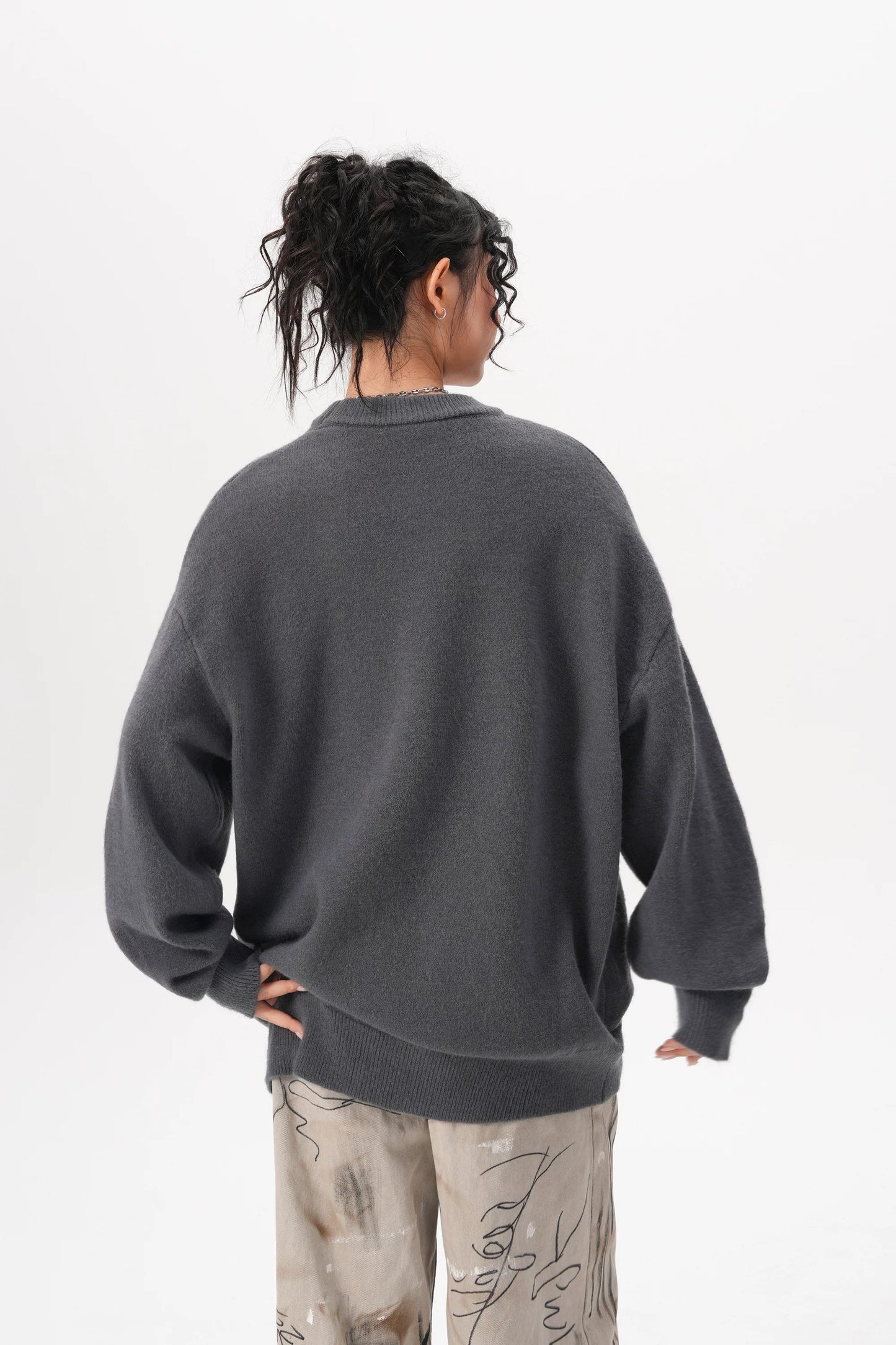 Rustic Ember Oversized Knit Sweater