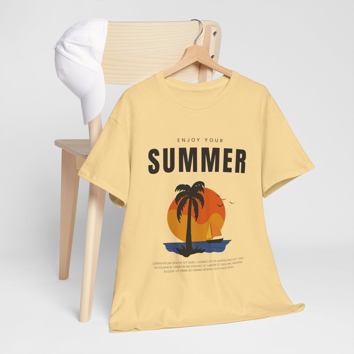 Classic Heavy Cotton Summer Graphic T-Shirt