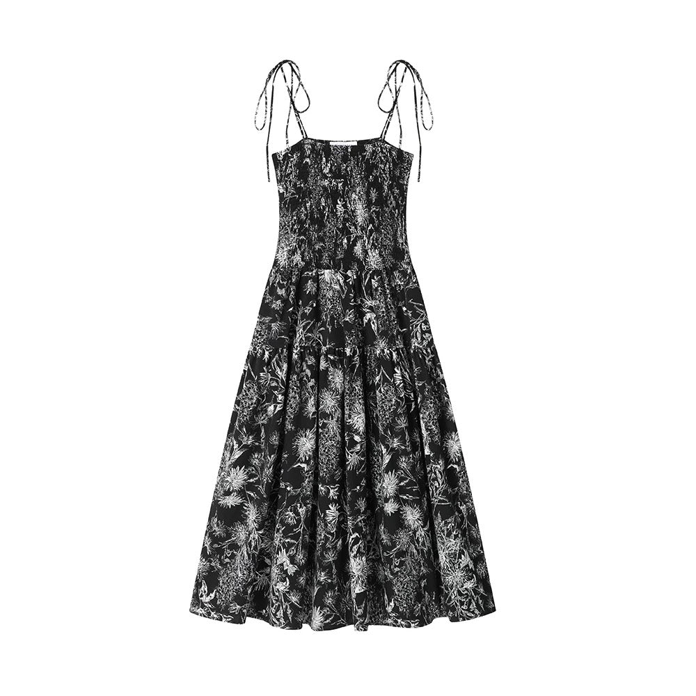 Retro Floral A-Line Summer Pocket Slip Dress