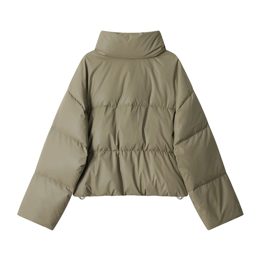 High-Neck Cropped Puffer Jacket