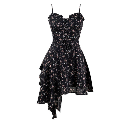 Trendy Asymmetrical Floral SunDress