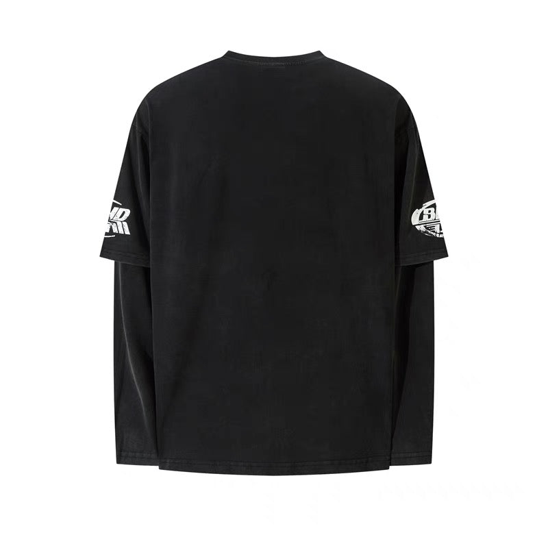 Distressed Casual Long Sleeve Tee