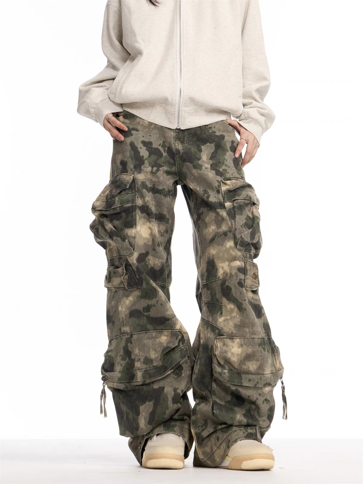 Retro Camo Loose Cargo Pants
