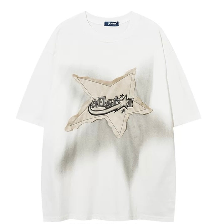 Oversized Star Applique Graphic Tee