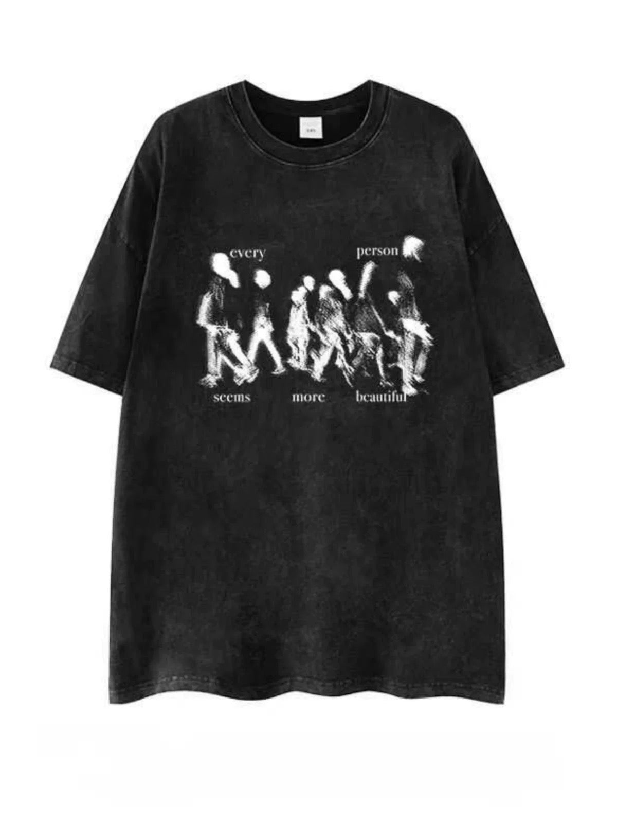 Oversized Distressed Abstract Graphic Streetwear Tee