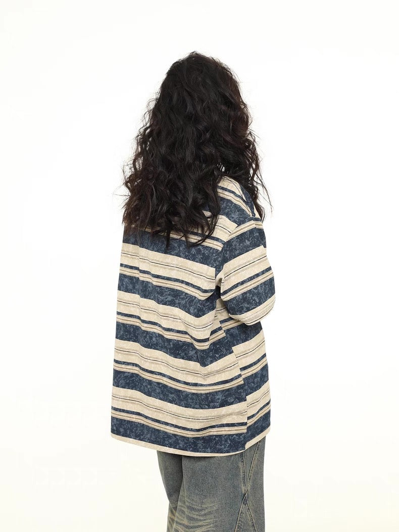 Vintage Striped Oversized Street Tee