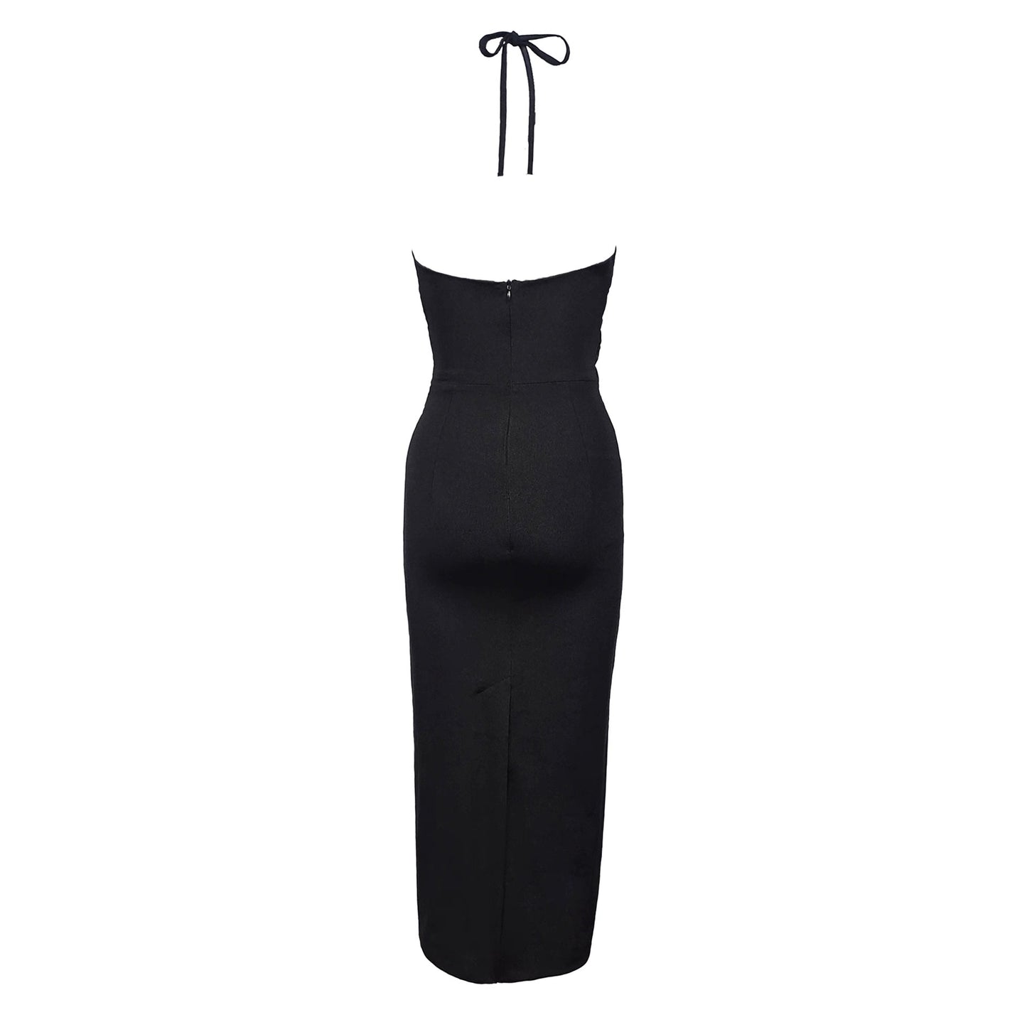 Halter Elegance Cutout Bodycon Midi Dress