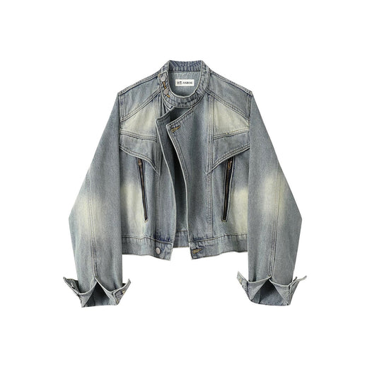 Women stylish Motorcycle Denim Jacket