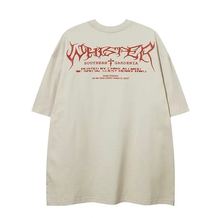 Graffiti Print Cotton T-Shirt
