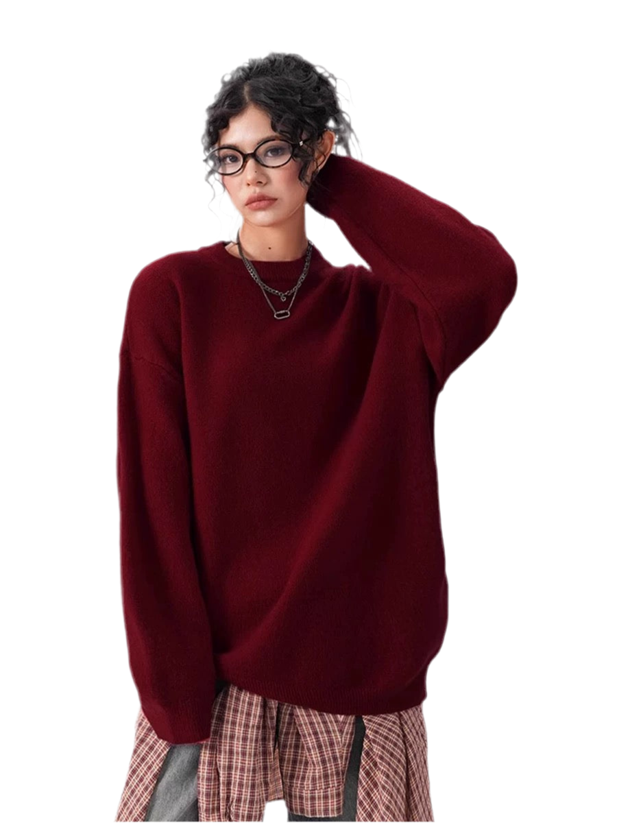 Rustic Ember Oversized Knit Sweater