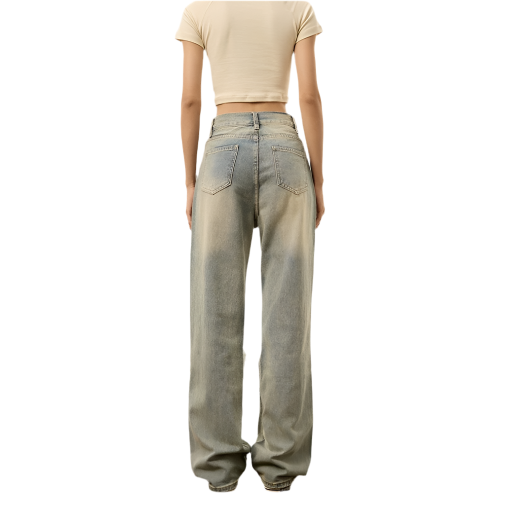 Nostalgia-Ripped High-Waist Jeans