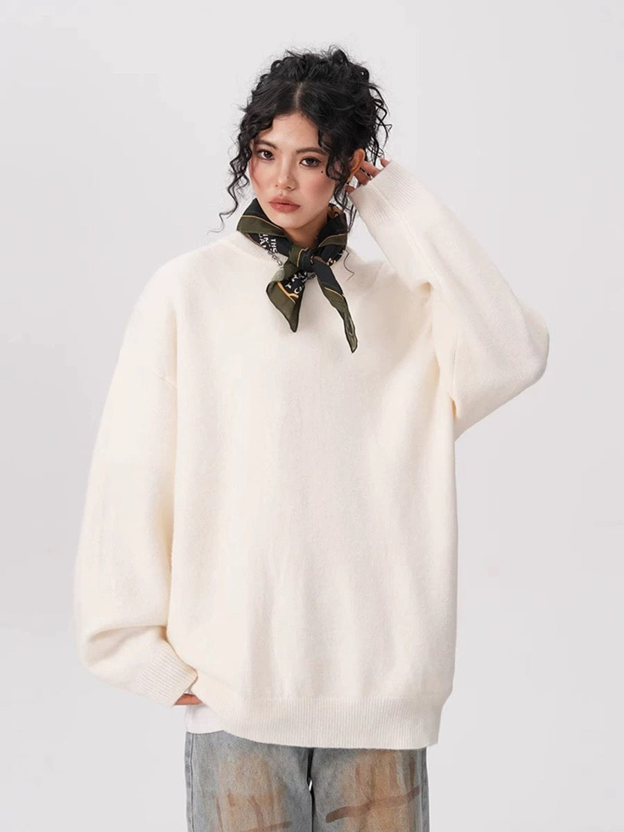 Rustic Ember Oversized Knit Sweater
