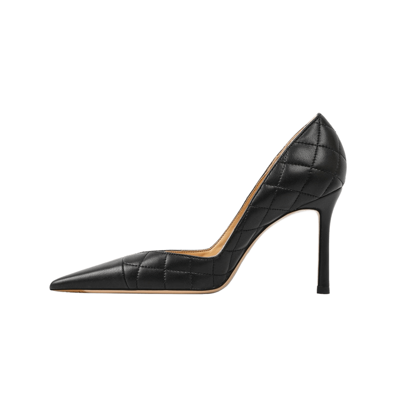 Crimson Elegance Tweed Stiletto Heels