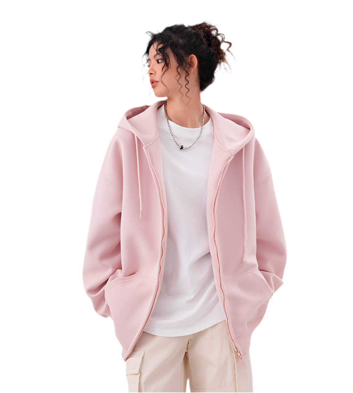Women Cozy Zip-up Cardigan Style Hoodie