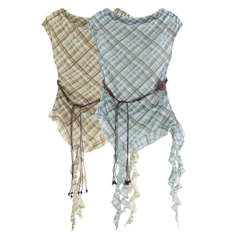 Sleeveless Plaid Summer Top