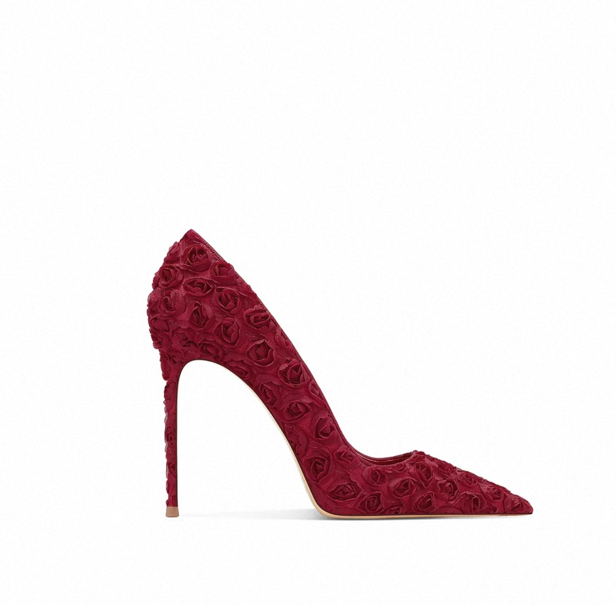 Rose Bloom Textured Stiletto Pumps