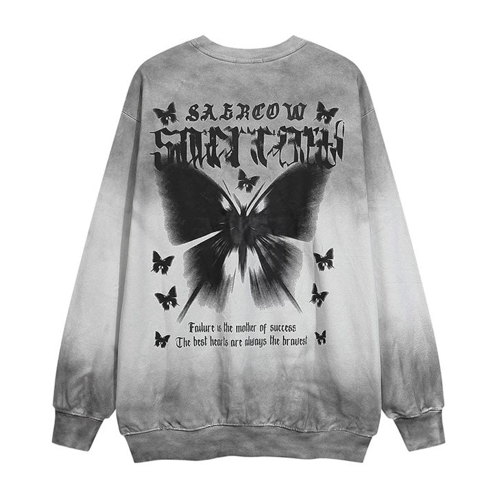 Oversized Retro Butterfly Graphic Front BackTee