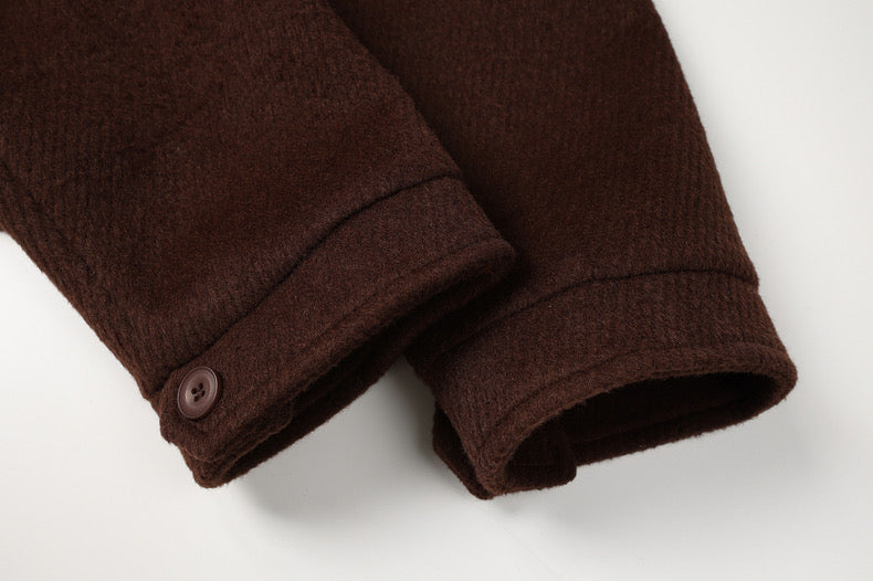 Classic High-Neck Wool Blend Jacket