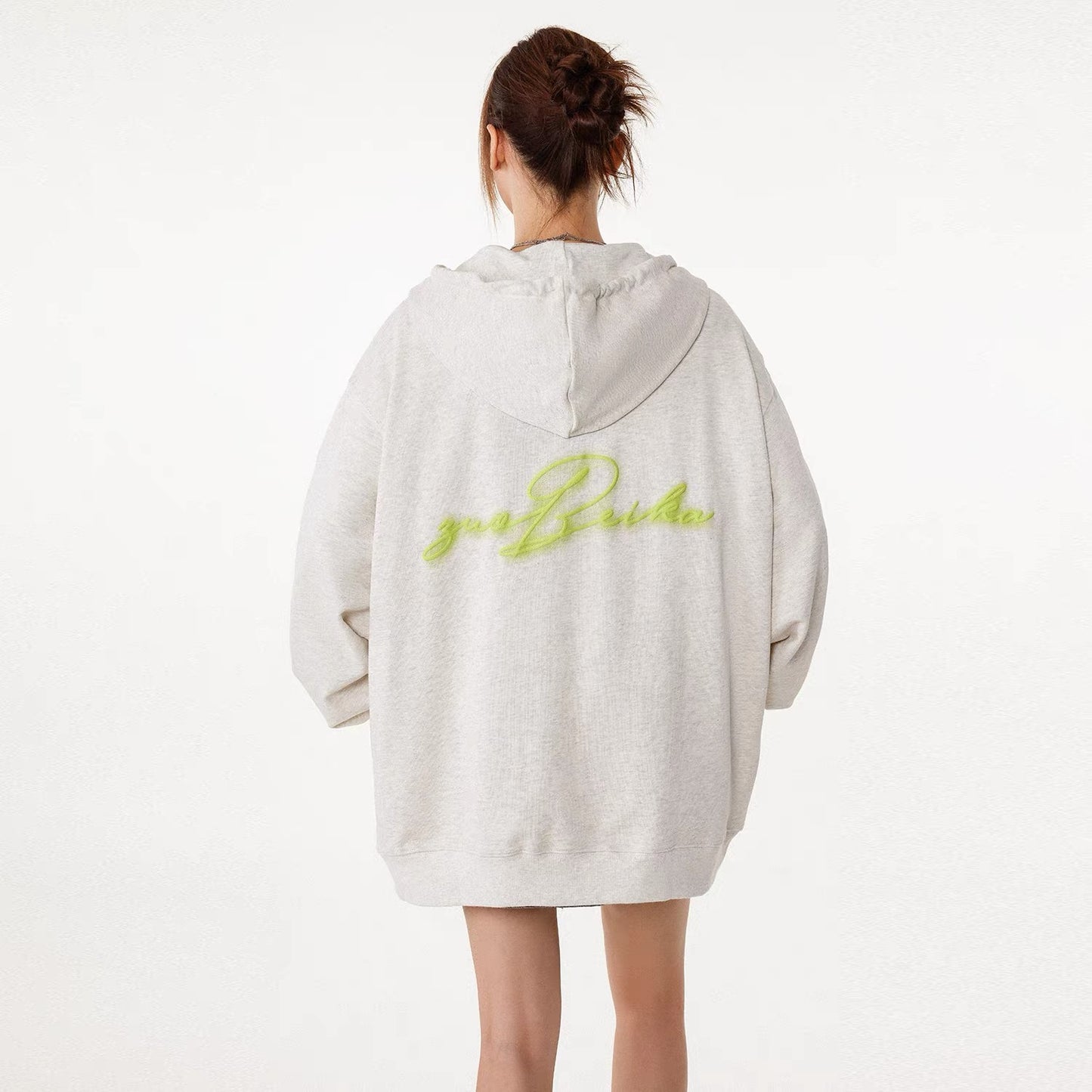 Velvet Shadow Neon Letter Hoodie
