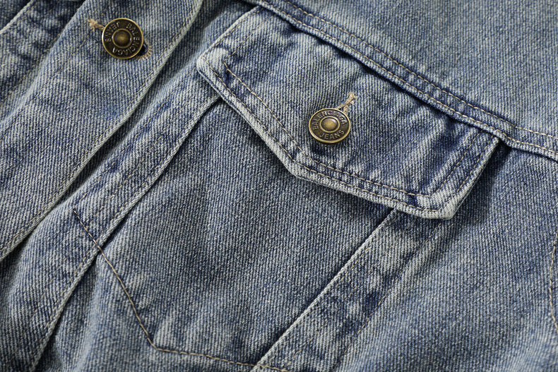 Loose Polo Collar Denim Jacket for Women