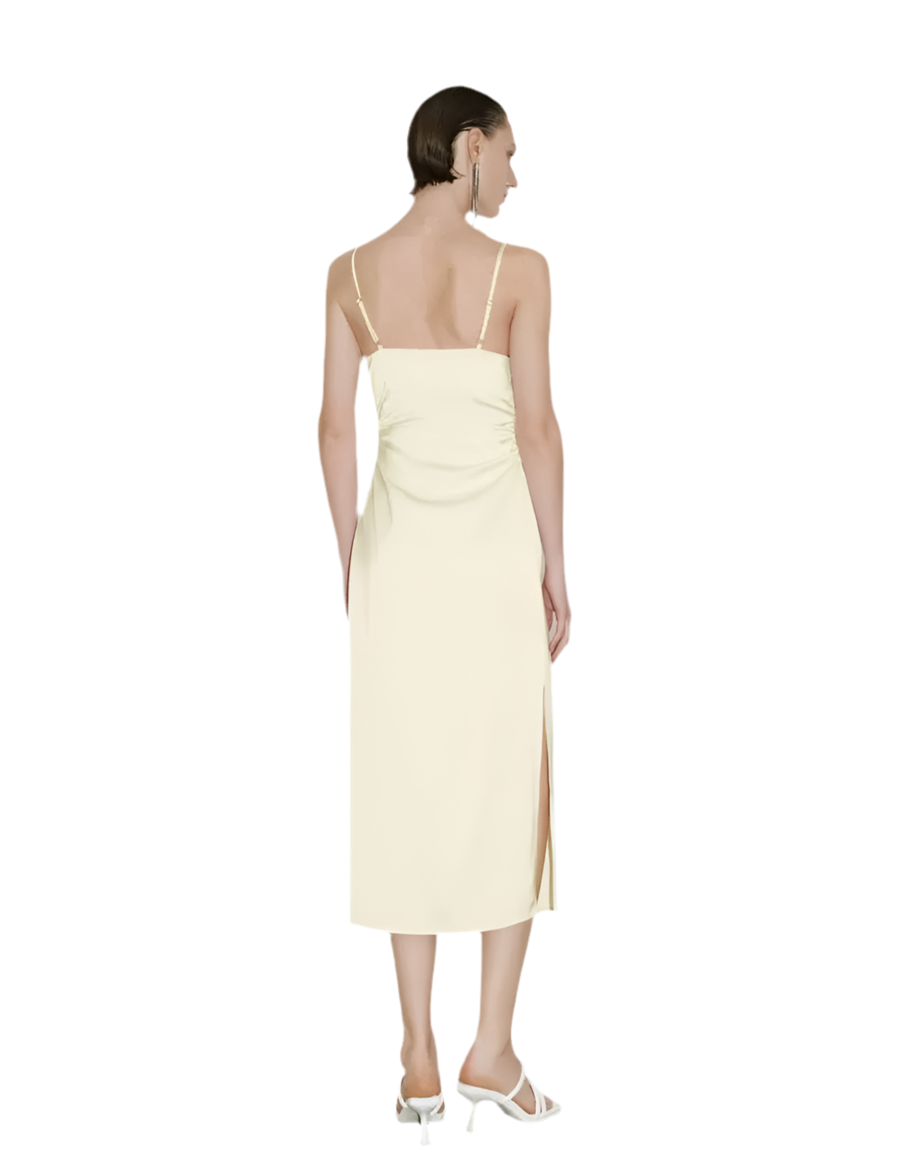 Chain Detail Pleated Slip Dress