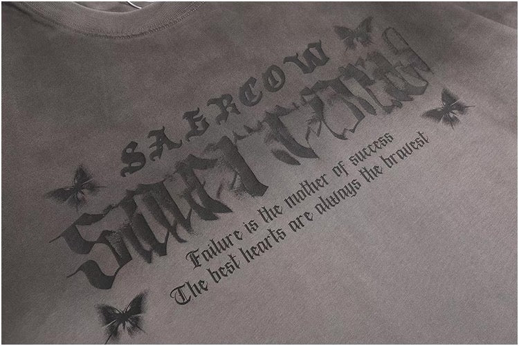 Oversized Retro Butterfly Graphic Front BackTee