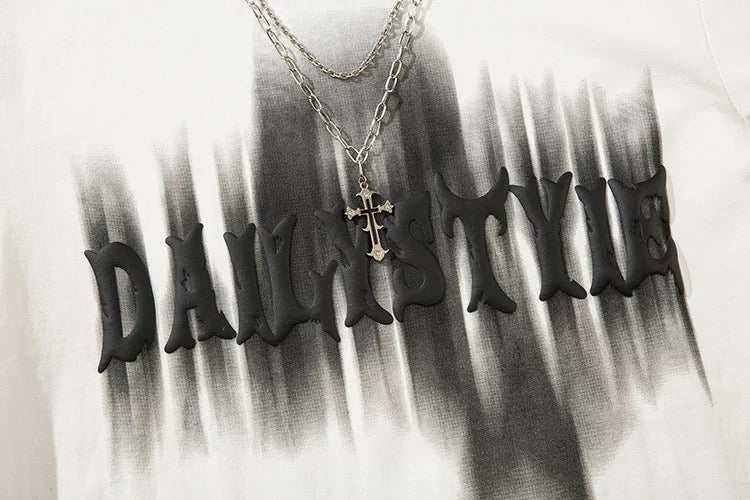 Oversized Necklace Decor Graphic T-shirt