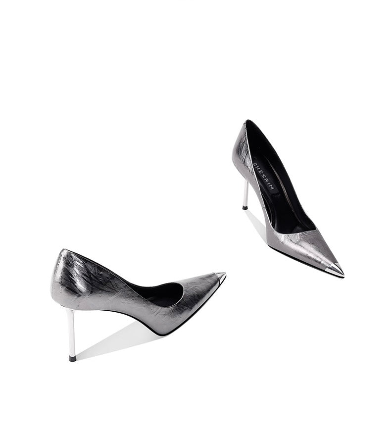Radiant Edge Metallic Stiletto Heels