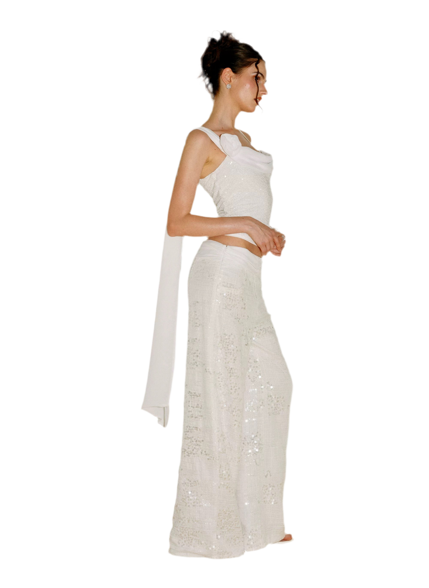 Luxe Pleated Linen Palazzo Trousers
