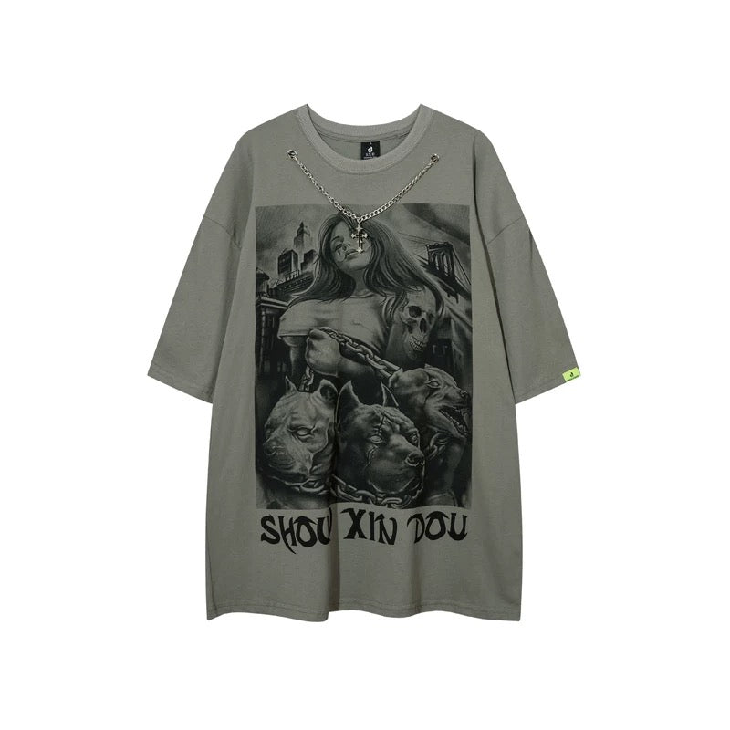 Chain Wolf Graphic Street Tee