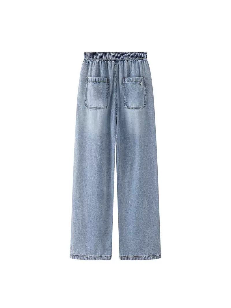 Denim Two Piece Set Wide Leg Pants Sleeveless Top
