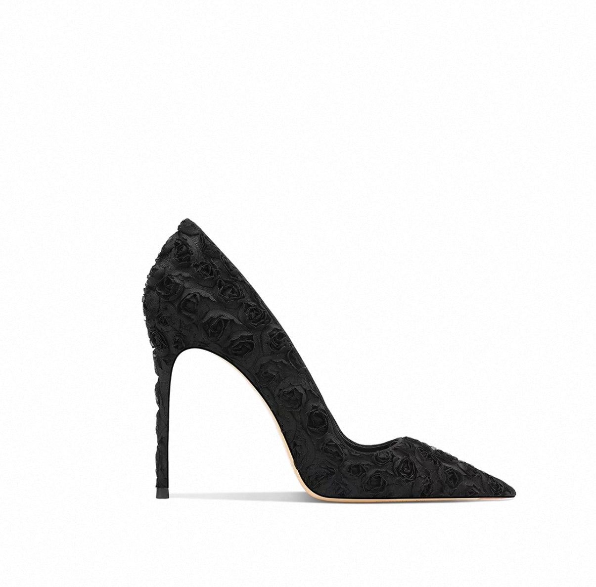 Rose Bloom Textured Stiletto Pumps
