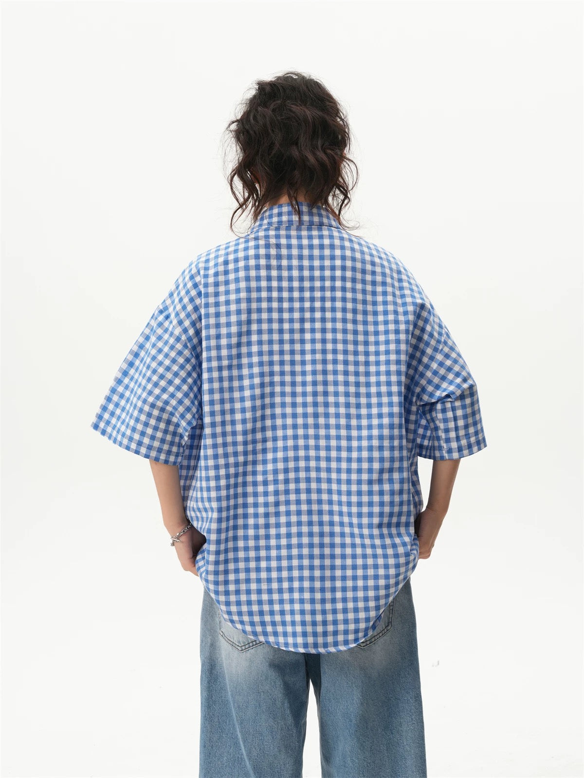 Unisex Plaid Cuban Collar Summer Casual Shirt