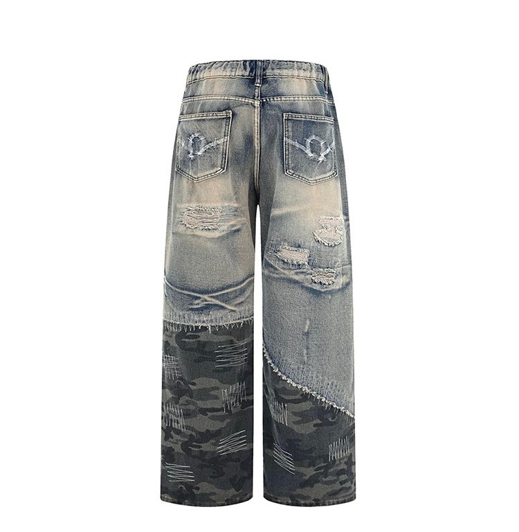 Rugged American Street Ripped Jeans