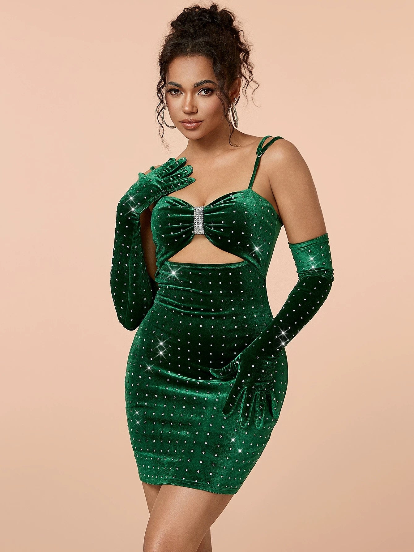 Sparkle Cutout Velvet Mini Dress