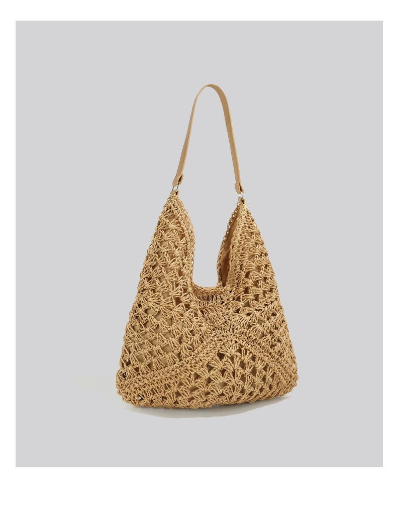 Boho Woven Crossbody Tote Bag