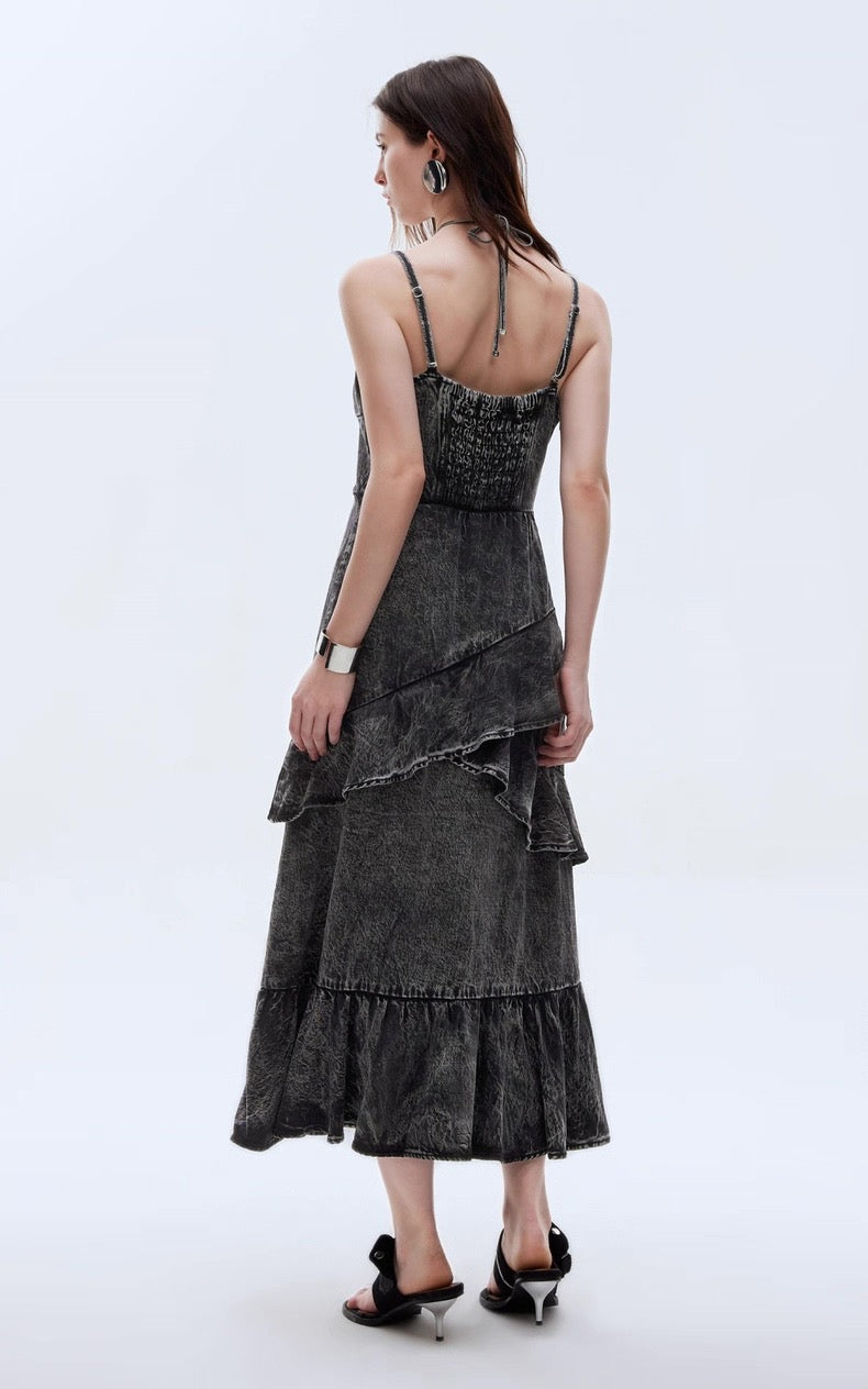 Stylish Summer Denim Maxi Dress