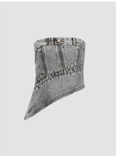 Classic Light Gray Denim Top