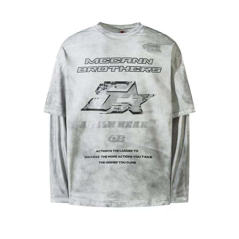 Distressed Casual Long Sleeve Tee