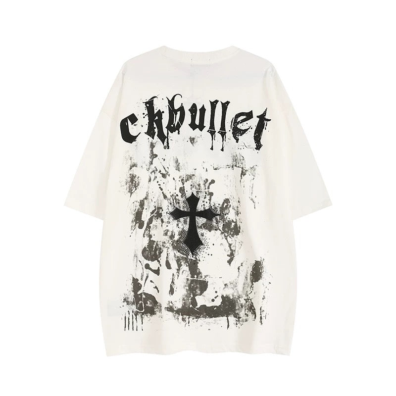 Oversized High Street Dark Crucifix Graphic Tee