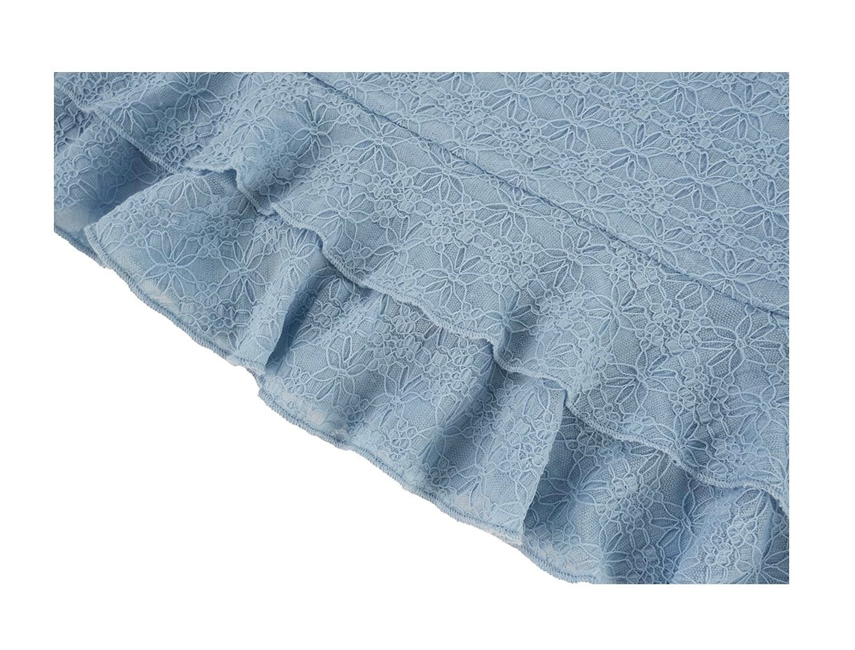 Vintage Square-Neck Lace Dress