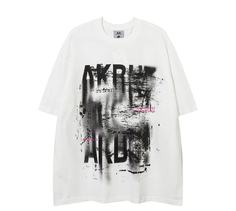 Casual High Street Abstract Graffiti Oversized Tee