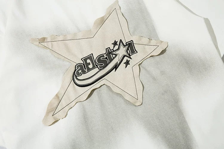 Oversized Star Applique Graphic Tee