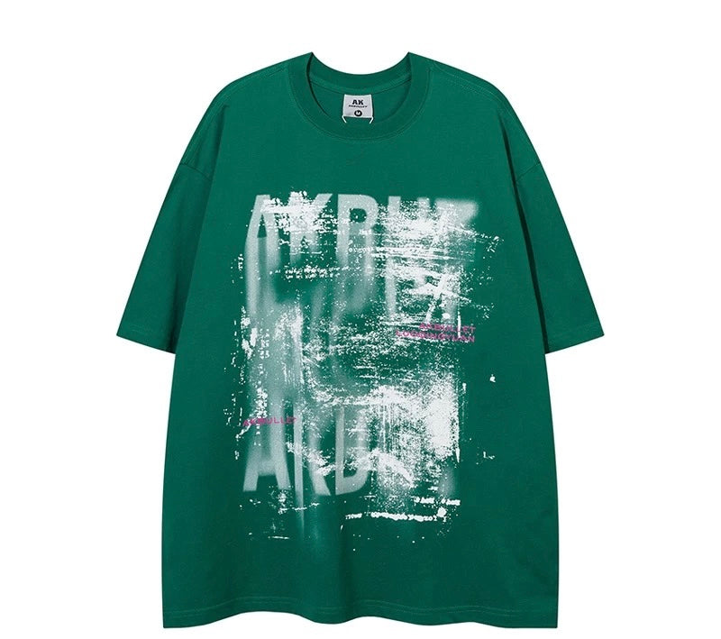 Casual High Street Abstract Graffiti Oversized Tee