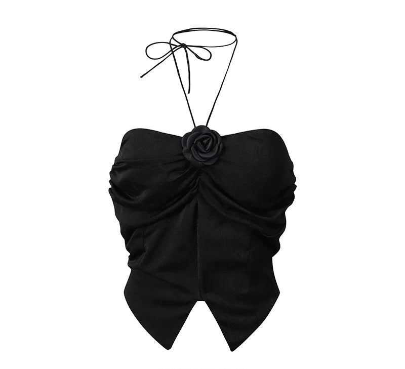 Black Suspender Bandeau Top