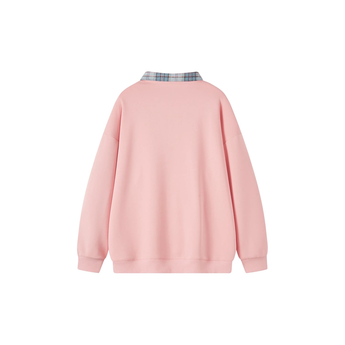 Trendy Plaid Collar Letter Print Sweatshirt