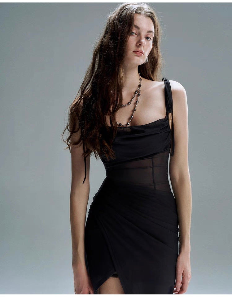Ruched Bodycon Tie Strap Dress