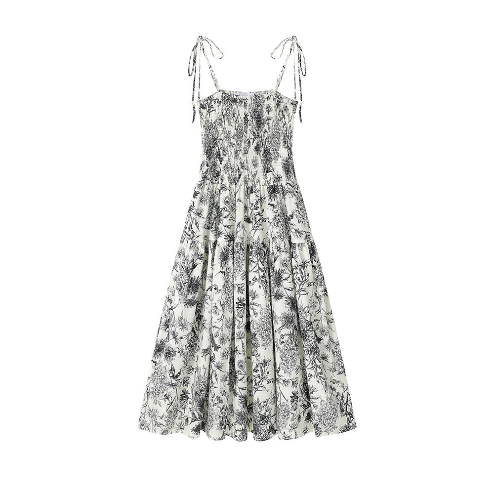 Retro Floral A-Line Summer Pocket Slip Dress
